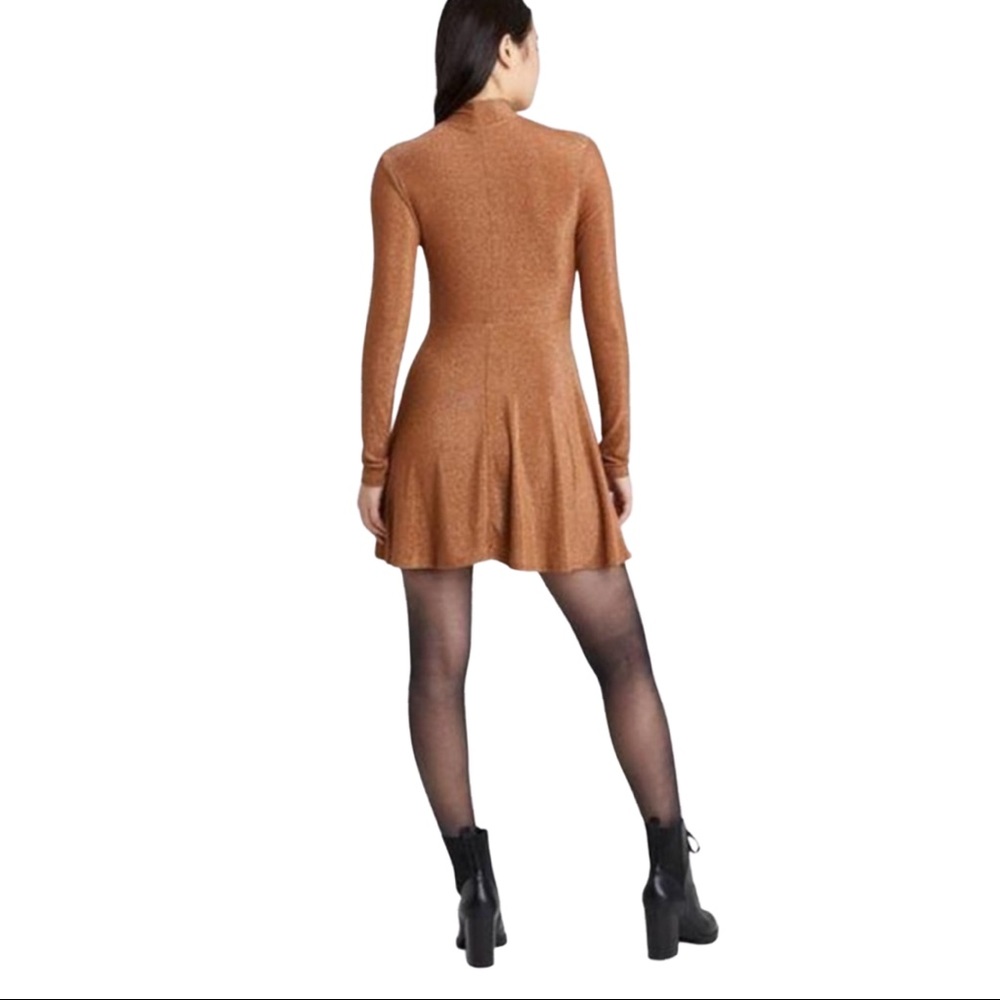 Wild Fable Gold Long Sleeve Shimmery Dress NWOT - Picture 3 of 4